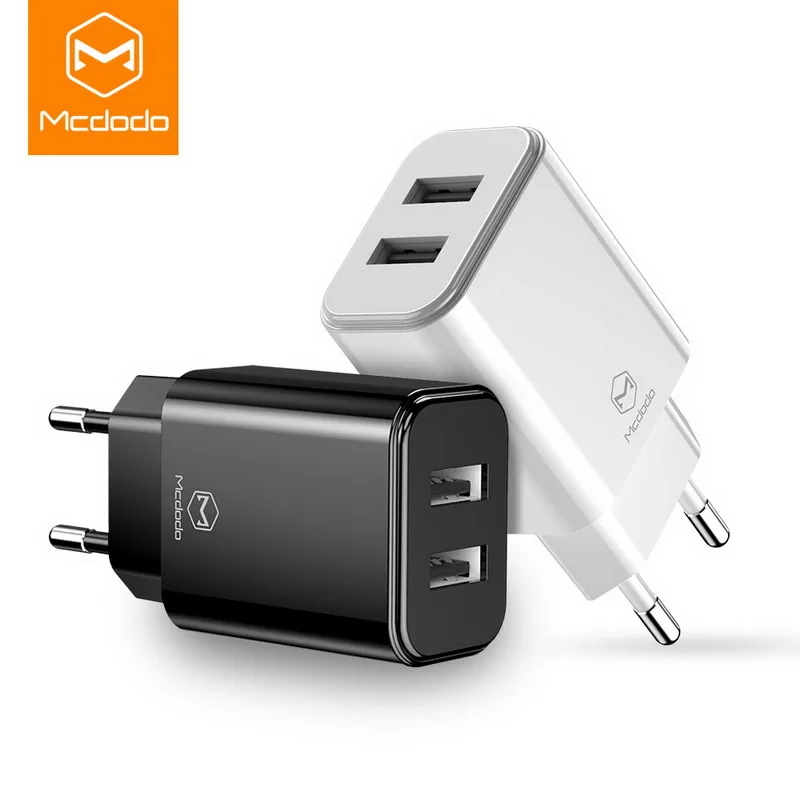 MCDODO Quick 2 Ports USB Mobile Phone Charger For iPhone XS Samsung Portable Universal Fast Charging USB Wall Travel Adapter EU