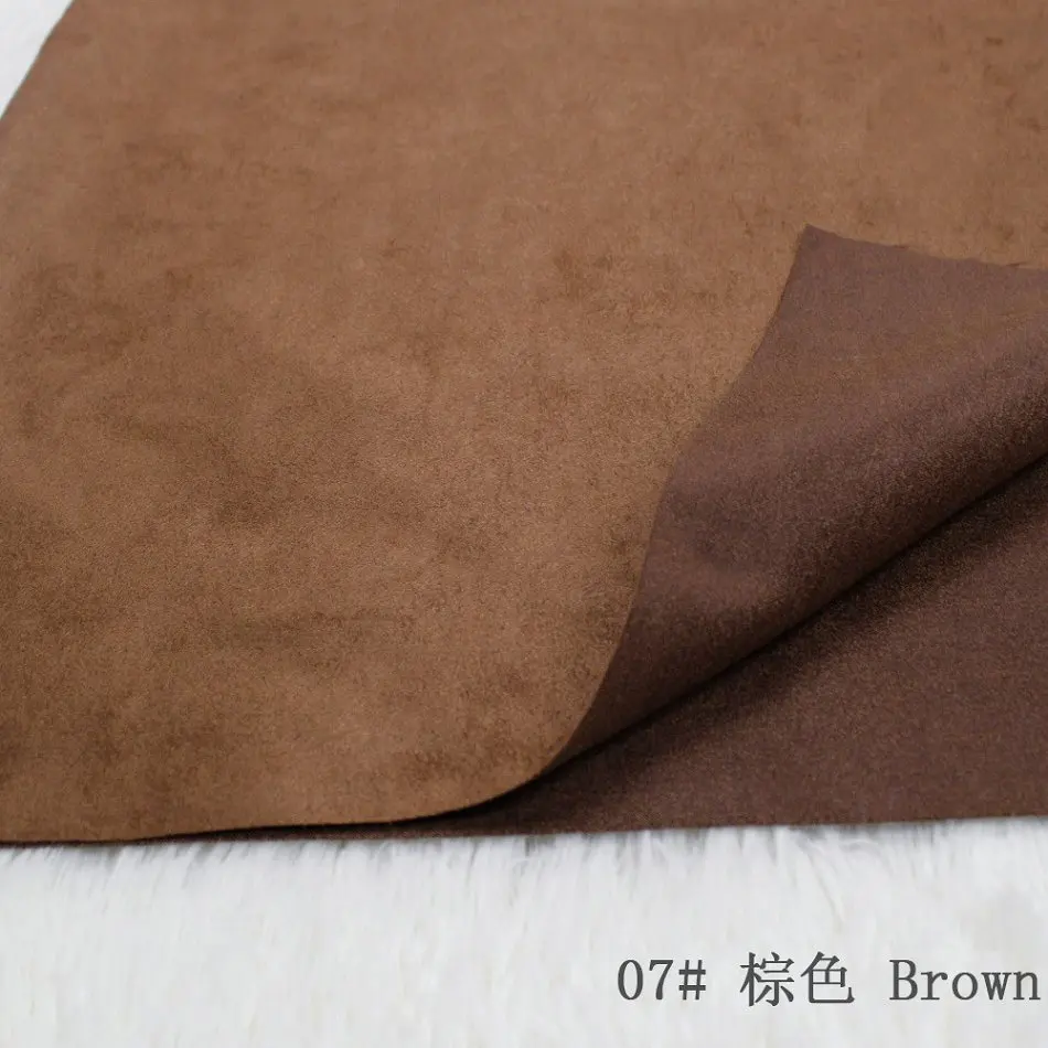 150x100 см однотонная окрашенная замшевая ткань для изготовления чехлов для подушек, скатерти, чехлы для диванов, занавесок, обуви, сумок, diy doys - Цвет: brown