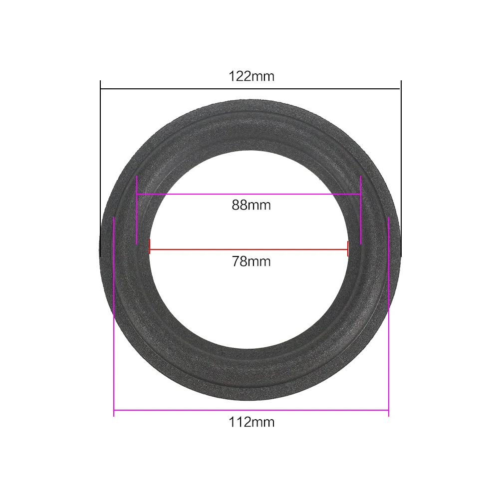 Ghxamp 5 дюймов 122 мм Динамик ремонт широкий НЧ-динамик стороны кольцо из вспененного материала для динамика объемный Ремкомплект аксессуары DIY кольцо круг 2 шт