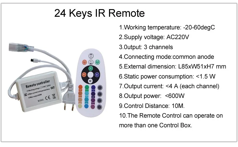 AC 220V RGB светодиодный контроллер 24/44-клавишный пульт ИК RF сенсорный пульт дистанционного управления Беспроводной для высокого напряжения Светодиодные ленты светильник веревка светильник ing