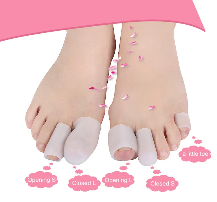 Silicone Gel Toe Sleeves Separators Finger Tube Insole Protector Foot Caps Protector Feet Finger Toe Insert 1 Pair