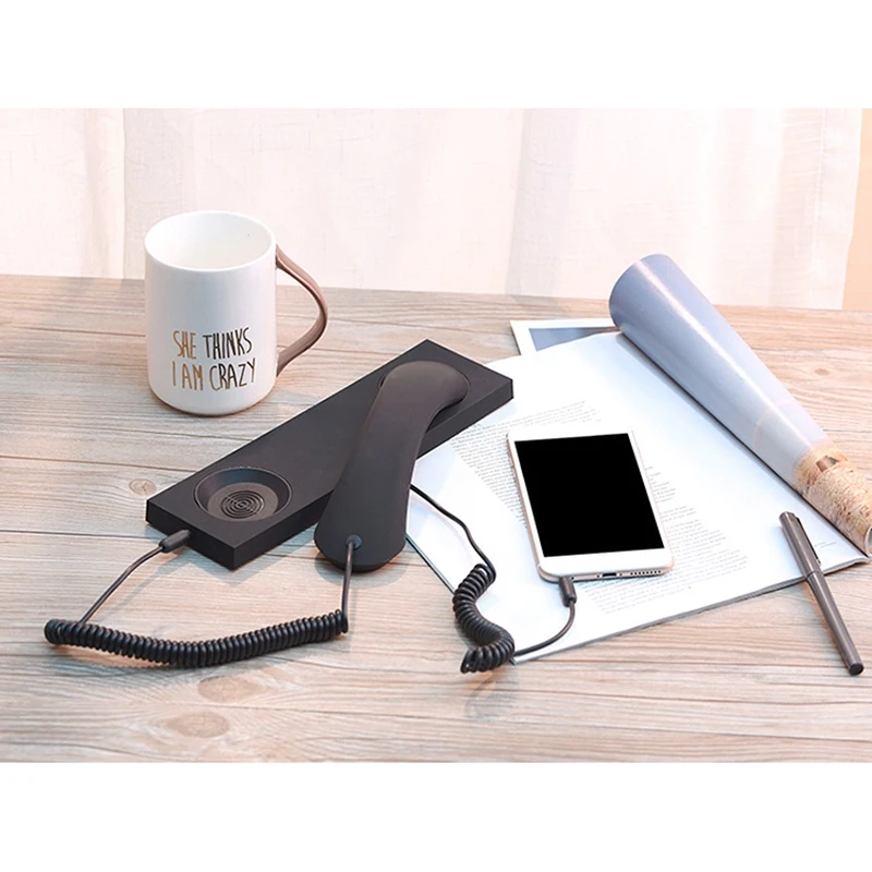 

Universal Fashion Smartphone Phone Receiver To Prevent Radiation Retro Headset Landline Phone Microphone