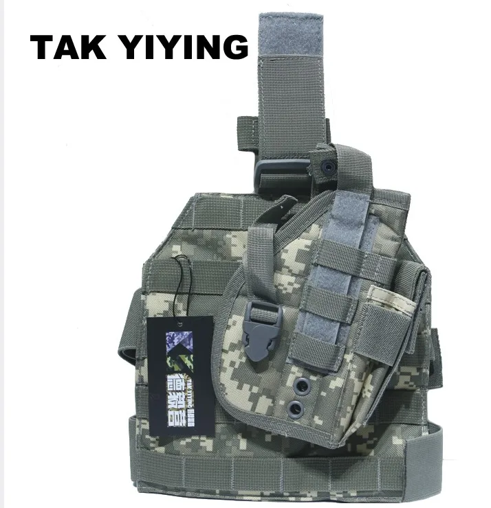 TAK YIYING тактический охотничий пистолет Molle Drop Leg наклейки дизайн нейлоновая Платформа Панель w/кобура для пистолета чехол - Цвет: ACU