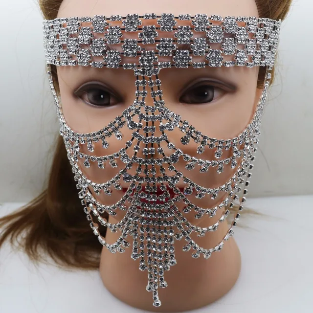 US $17.06  Free Shipping Fancy Rhinestone Mask for Party Masquerade Party Masks Crystal Christmas Party Mask S