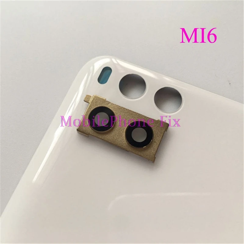 Для Xiaomi mi 6 mi 6 M6 задний тыловой объектив камеры стеклянная крышка+ рамка держатель запасные части
