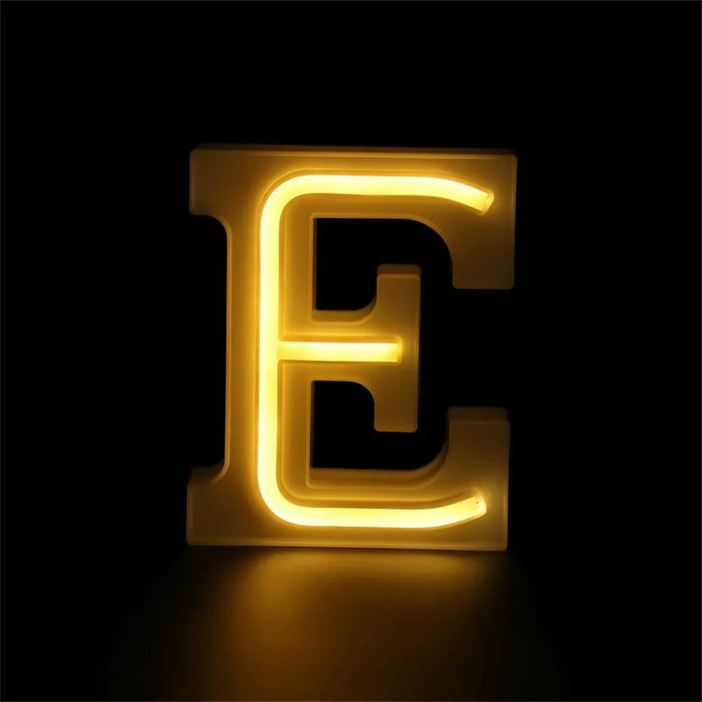 E 3D 26 букв Алфавит светодиодный светильник USB буквенный светильник s светильник белый Крытый настенный ночник для свадебной вечеринки декор A-Z - Цвет: E
