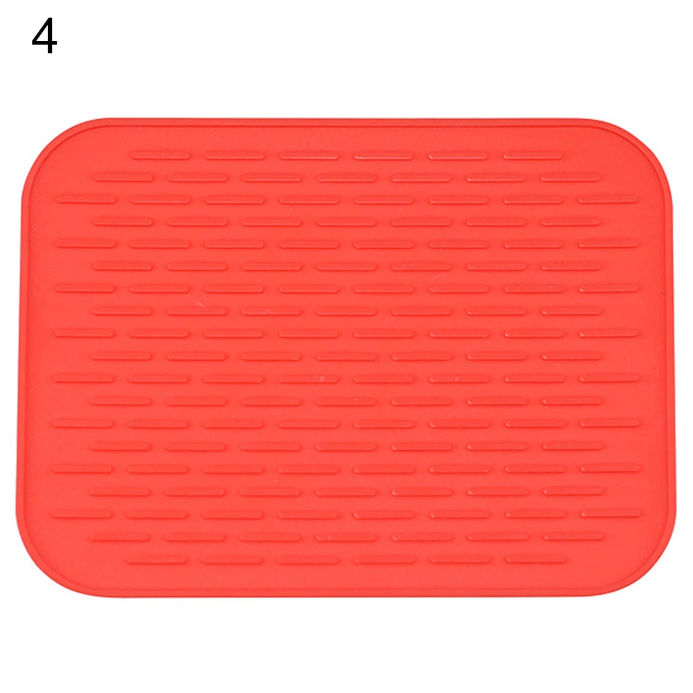 New Kitchen Silicone Heat Resistant Table Mat Non-slip Insulation Pot Pan Holder Pad Cushion Kitchen Pastry Bakeware Mats Placem - Цвет: Красный