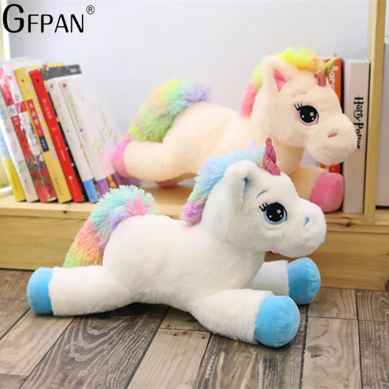 Giant 60/80cm Kawaii Unicorn Stuffed Animals Soft Plush Doll Cartoon Unicorn Animal Horse Birthday Gift Toys for children Kids