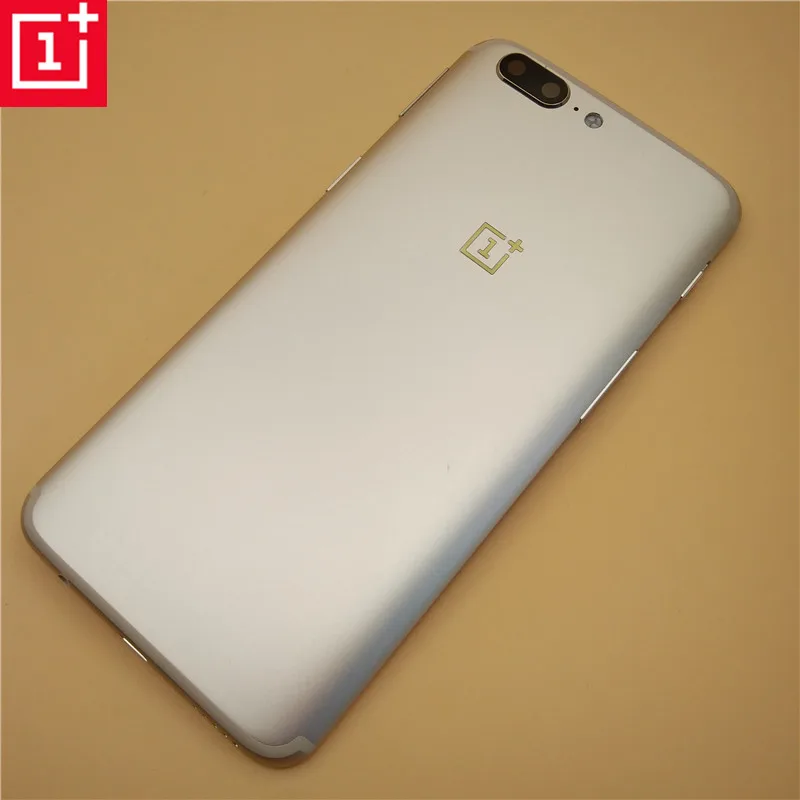 

100% Original ONEPLUS 5 Metal Rear Housing Cover,Replacement Back Door Battery Case Side Button+Lens Glass+Card Slot Gold 1+five