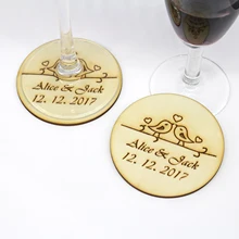 Персонализированные гравировальный набор деревянных подставок новоселье вечерние набор подставок юбилейный подарок на заказ деревянные подстаканники