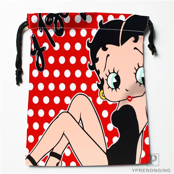 Изготовленные на заказ сумки на шнурке Betty Boop с принтом, модные дорожные сумки для хранения, мини-сумка для плавания, походов, игрушек, размер 18x22 см#180412-11-09 - Цвет: Drawstring Bags