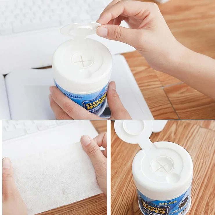 100pcs/ Barrel Phone laptop screen cleaning wipes LCD TV display screen