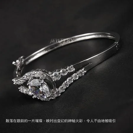 INALIS Роскошные вечерние ювелирные изделия белого золота цвет 3.3ct зубец Установка кубического циркония камень браслеты для женщин ISB1010