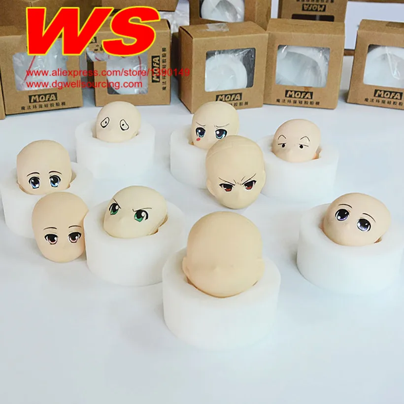 3pcs/set silicone face molds 3d silicon face mold fondant cake decorating tools set gumpaste mould kids festival cake decoration