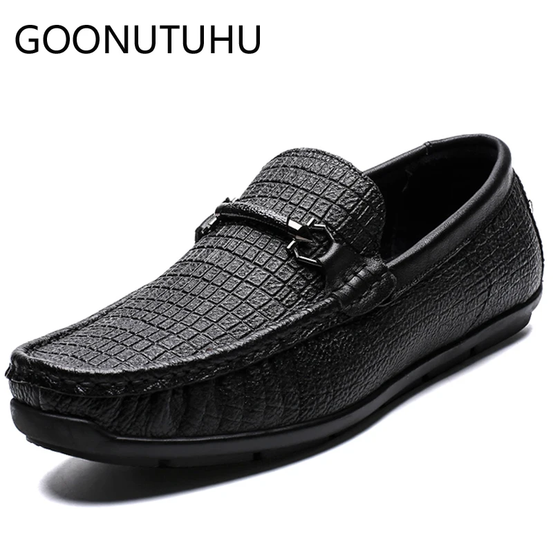 

2019 new style fashion men's shoes casual genuine leather cow loafers male slip on shoe man flats driving shoes for men hot sale