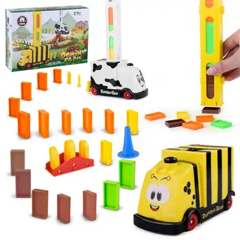 

Children Educational Building Blocks Domino DIY Automatic Electric Simulation Train