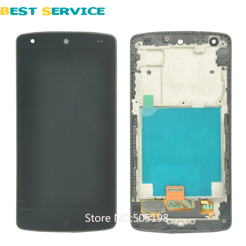 

5Pcs/Lots Black For LG D820 D821 LCD Display and Touch Screen Digitizer with Matte Frame Assembly Free Shipping