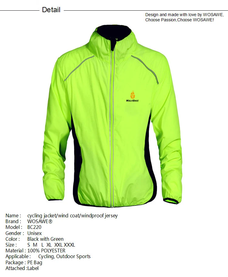 WOLFBIKE Мужская зимняя Осенняя велосипедная куртка ветрозащитная одежда для шоссейного велосипеда с длинным рукавом Джерси ветрозащитная водонепроницаемая куртка, оранжевая