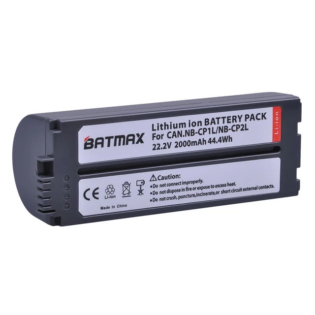 Batmax 캐논 포토 프린터용 배터리, 셀피 CP800,CP900,CP910,CP1200,CP100,CP1300, 2000mAh NB-CP2L NB CP1L, 1PC