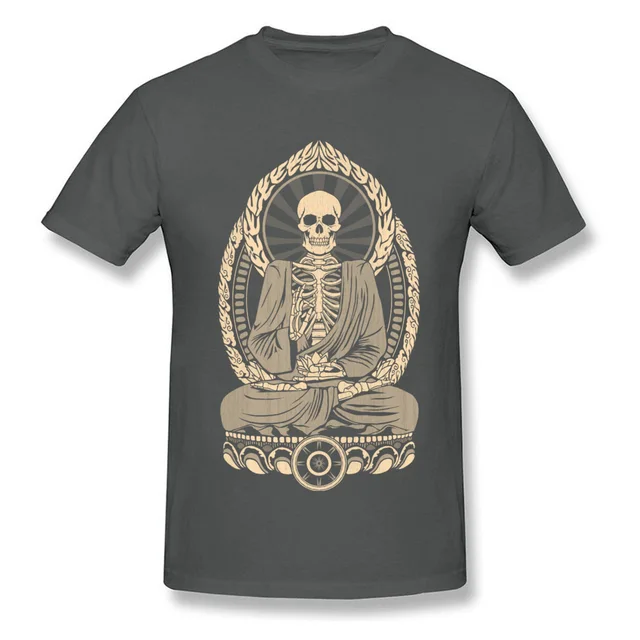 Starving Buddha Skeleton T shirt Print 