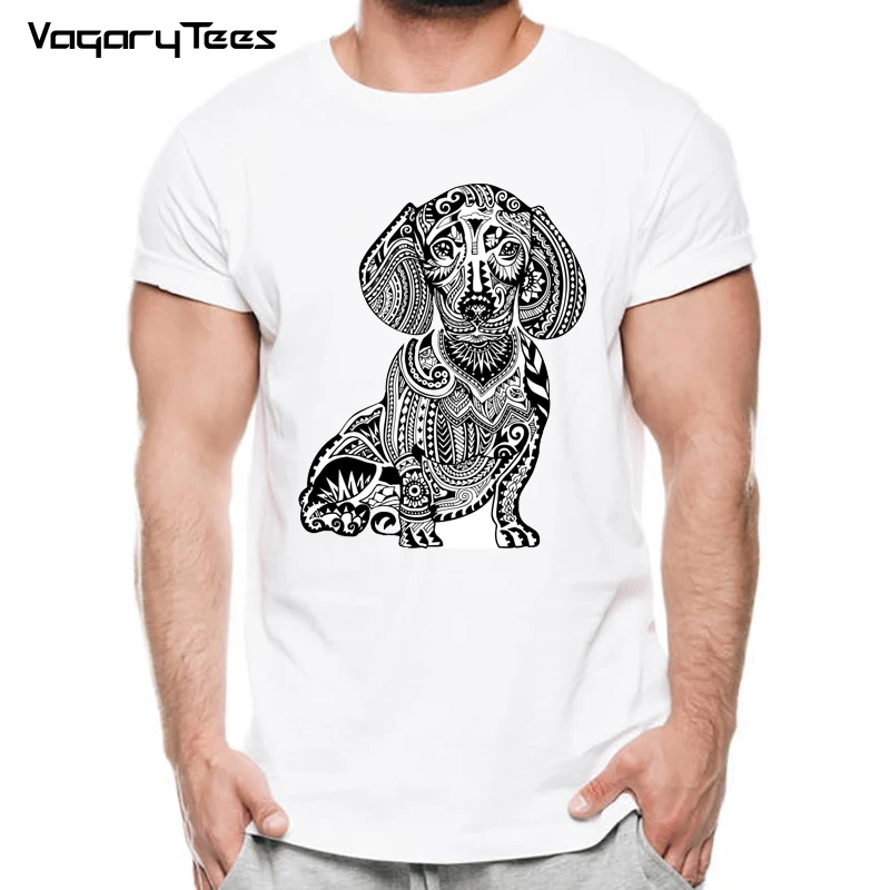 

2019 Dachshund T Shirt men Summer fashion High Quality t-shirt casual white print O-Neck print male men top tees