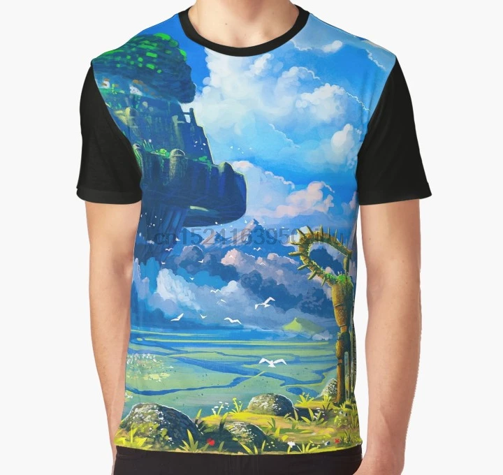 

All Over Print 3D Tshirt Men Funny T Shirt Laputa the castle in the sky Graphic T-Shirt