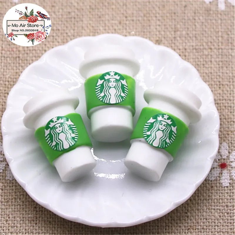 10 шт. 3D милый круглый кофе Frappuccino чашка Кабошон из смолы с плоской задней стороной имитация питания художественные поставки украшения Шарм Ремесло