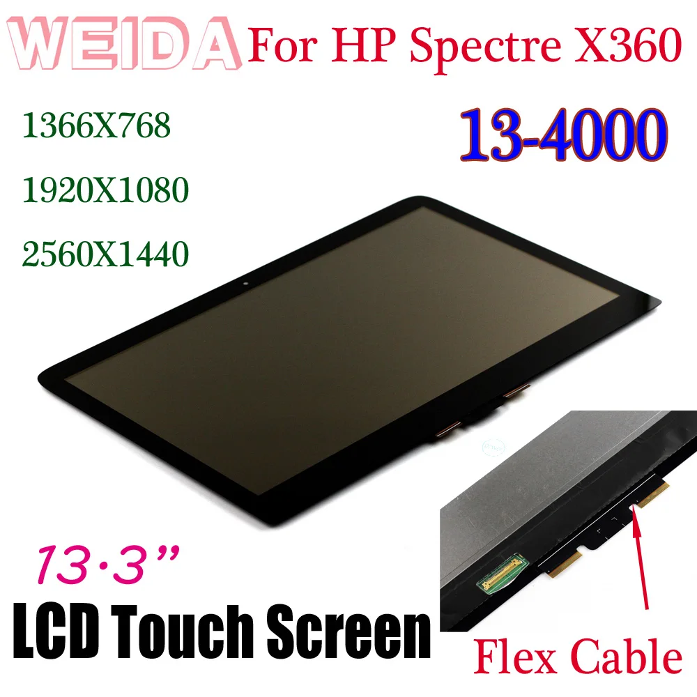 Сменный сенсорный ЖК дисплей WEIDA для HP Spectre X360 13 4000 1920X1080 /1366X768 /2560X1440 сборка дисплея