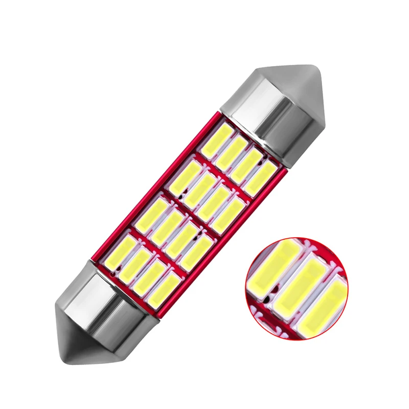 1 sztuk nowe części samochodowe LED żarówki lampy C5W nie błąd 31,36, 39,42mm festoon C10W 4014 SMD styl wnętrza samochodu lampa zewnętrzna Canbus -
