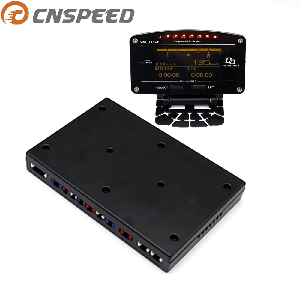 

CNSPEED Multifunctional OLED Digital Display 10in1 Volt Water Oil Exhaust Gas Temp Oil pressures RPM Sensor Auto Car Gauge Meter