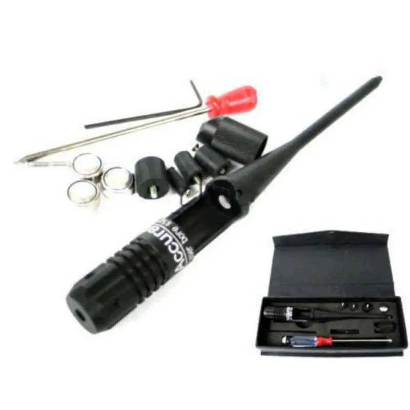 

Tactical new 650nm Riflescope Red Colimador Laser Bore Sight Scope 22 To 50 Caliber Boresighter 3 Battery Collimator set