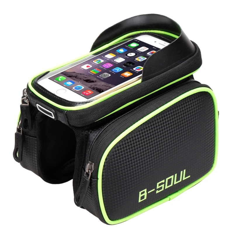 Excellent Waterproof Mountain Bike Bicycle Bags Panniers Touch Screen Cycling Phone Bag Case Road Bike Front Tube Handlebar Cylinder Bag 4