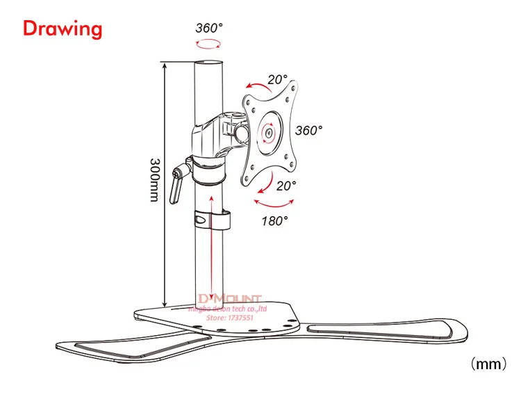 D-MOUNT DL-JF100S самолет алюминиевый сплав большая Стабильная База 1"-27" экран ЖК-телевизор стенд монитор Настольный кронштейн для наклона ЖК-держатель