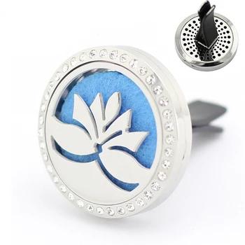 

30mm Stainless Steel special flower car essential oil aroma aromatherapy diffuser pendant locket vent clip