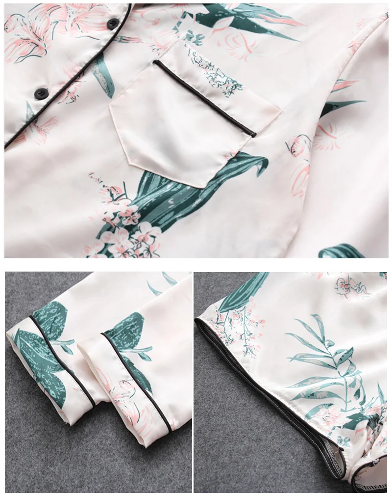 Satin Sleepwear Sexy Pyjamas Pijamas Women Pajamas Sets Slik Sleep Lounge 7 Pieces Nightwear Ladies Pajama Suit Indoor Clothing for women (4)
