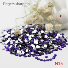 1000 шт SS10 темно-фиолетовые 14 граней круглые стразы из смолы сверкающие стразы для украшения ногтей DIY N15