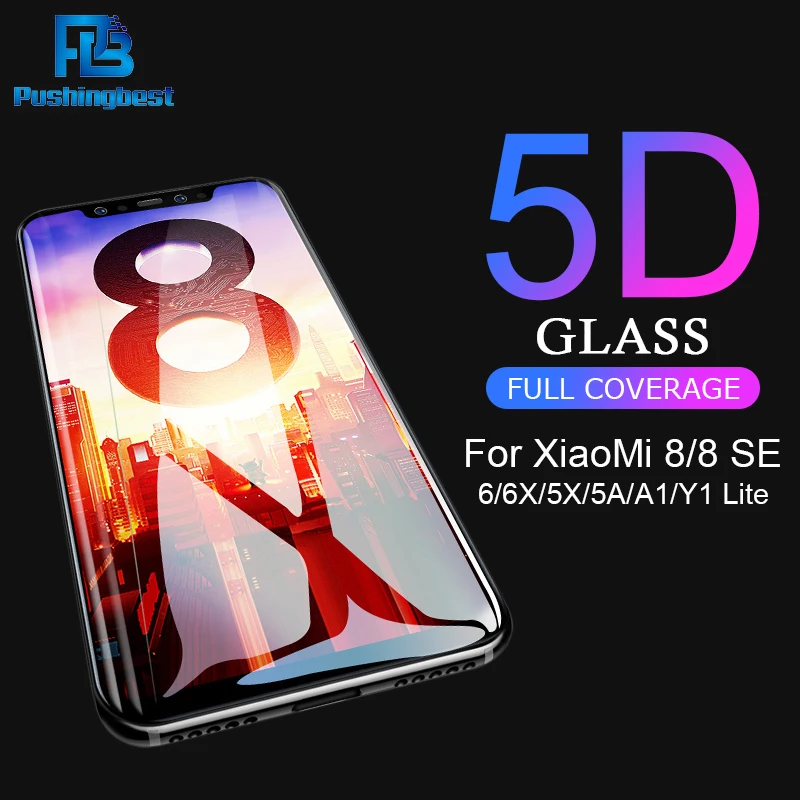Полный охват для Xiaomi 8 8se 6x6 5X 5A A1 Y1 Lite Экран Защитные закаленное Стекло 5D защитные