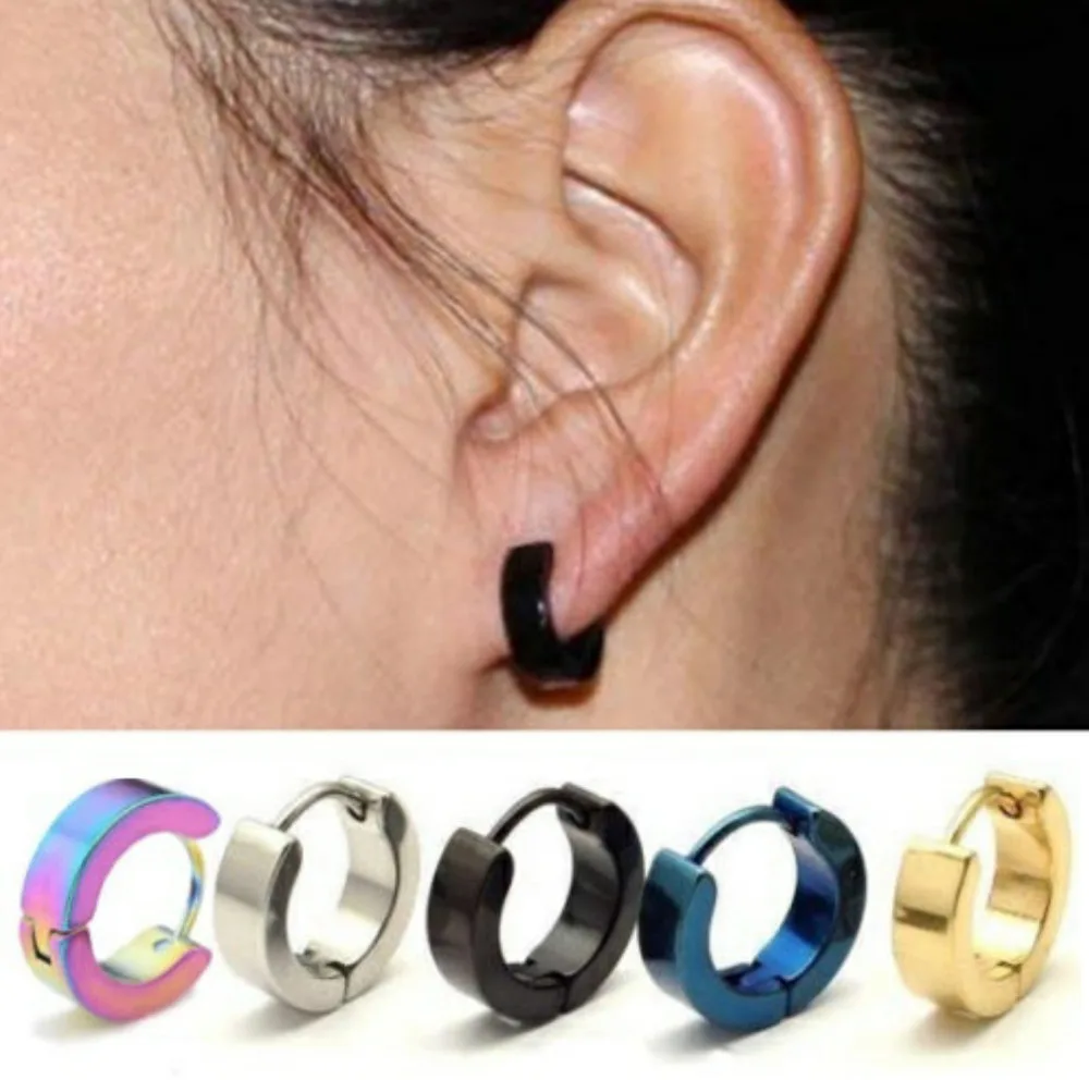 Fashion Small Hoop Earrings for Women Men Stainless Steel Gold Earring Female Punk Piercing Earrings Jewellery Brinco Feminino