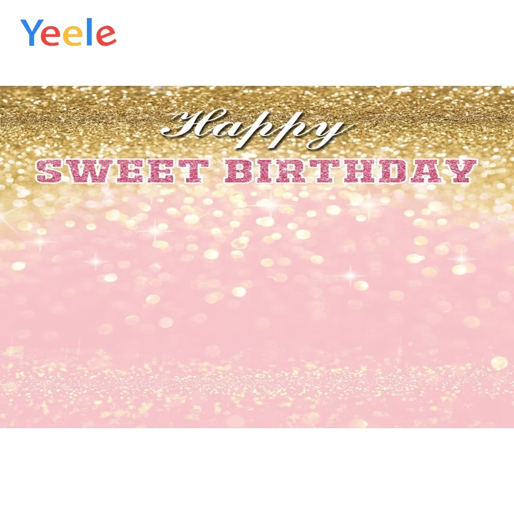 

Yeele Gold Dot Pink Newborn Princess Baby Birthday Party Photography Backdrop Custom Photographic Background For Photo Studio