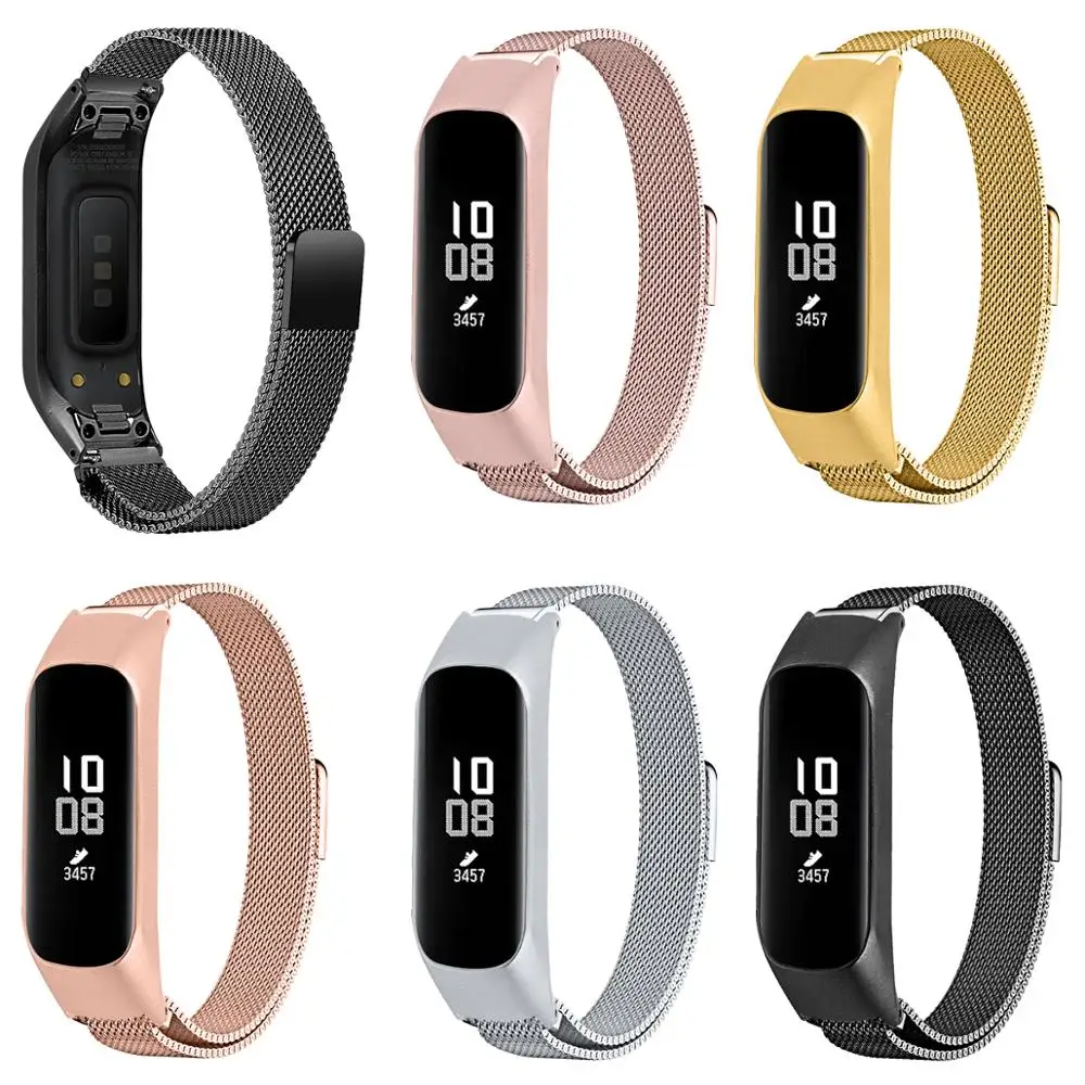 

Milanese Magnetic Metal Strap for Samsung Galaxy Fit e Mesh Steel Band for Fit e Smart Watch Bracelet silver rose gold black