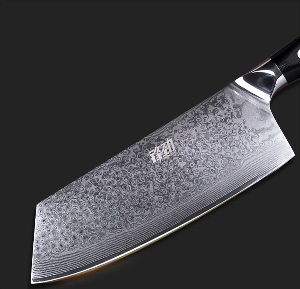 FINDKING G10 дамасский нож с ручкой 7 дюймов профессиональный нож для мясника 67 слоев дамасской стали кухонный нож Кливер