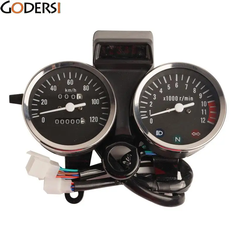 Professional Modified Accessories Moto Speed Counter Motorbike Odometer For Suzuki GN125 Speedometer Motorcycle Tachometer jianshe atv quad motorbike 250 atv250 speedometer odometer lcd led road speed gear position indicator counter time free shipping
