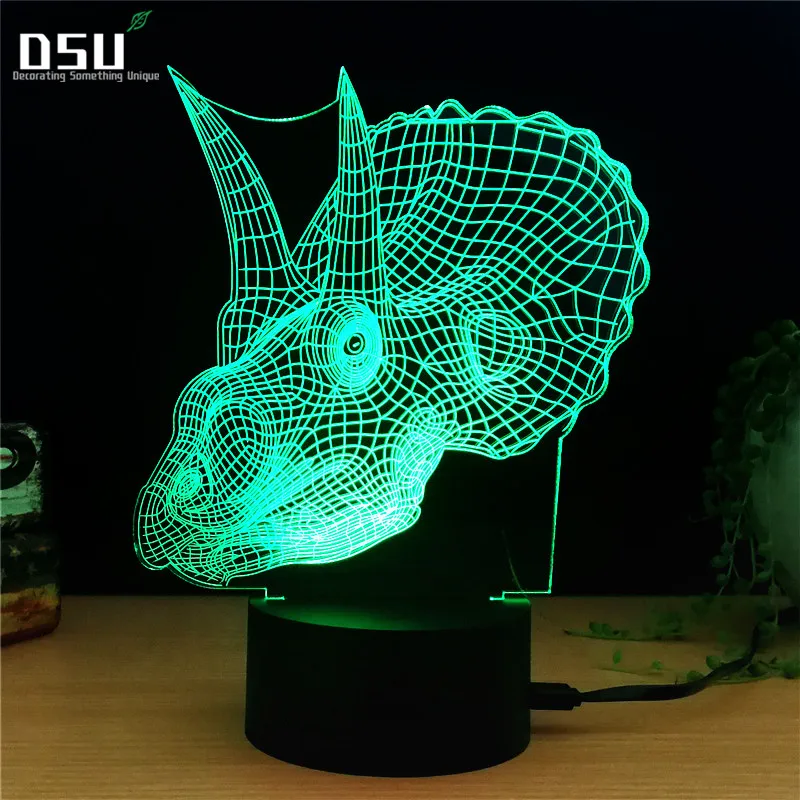 

3D LED Night Lights Rhinoceros Hippo with 7 Colors Light for Home Decoration Lamp Amazing Visualization Optical Illusion Awesome