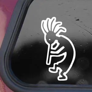 

KOKOPELLI White Sticker Decal KOKOPILAU INDIAN SOUTHWEST FLUTE White Sticker Decal 6" (White)