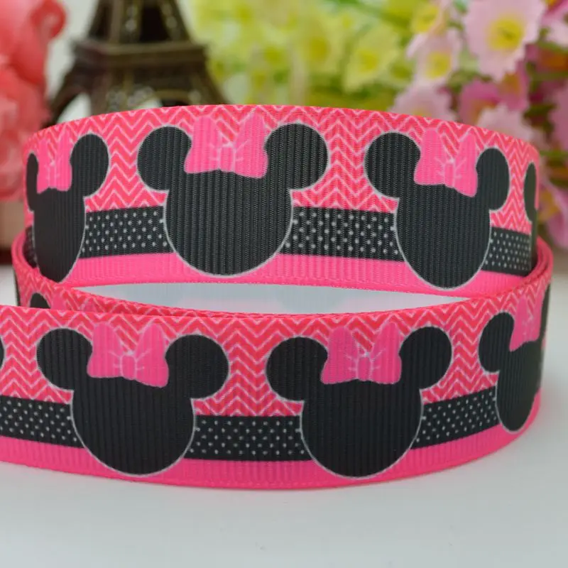 DUWES 7/8 "22 мм 2 5 10 20 50 ярдов Минни мультфильм напечатанный grosgrain лента бант для