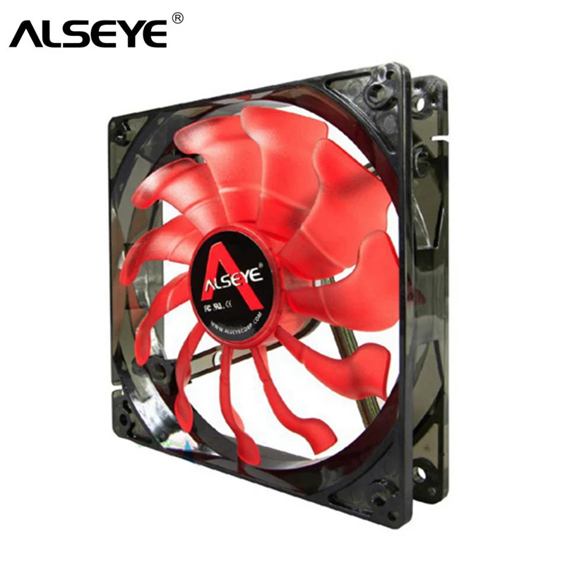 ALSEYE 120 мм вентилятор для компьютера DC 12 В 3pin 96CFM светодиодный охлаждения Cooler 1800