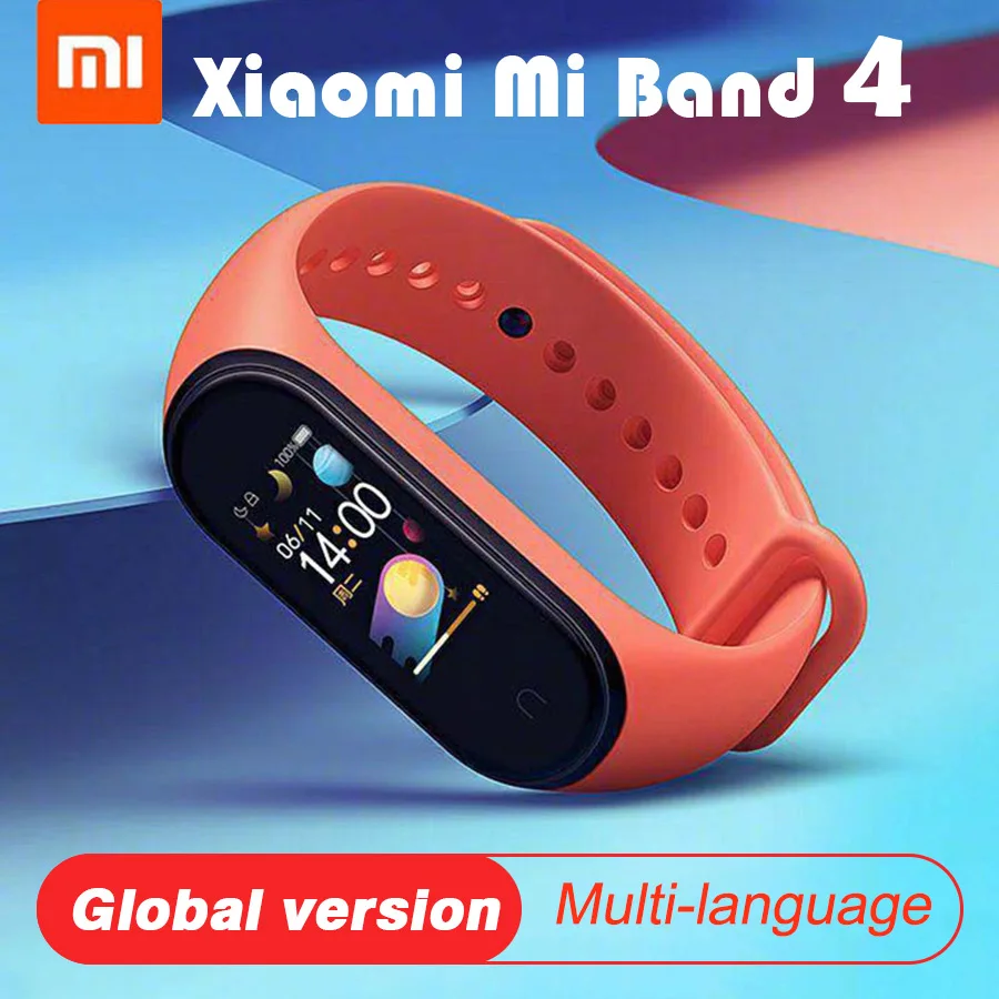 Оригинальный Xiaomi mi Band 4 Smart Xiao Водонепроницаемый Смарт браслет band фитнес тренажер