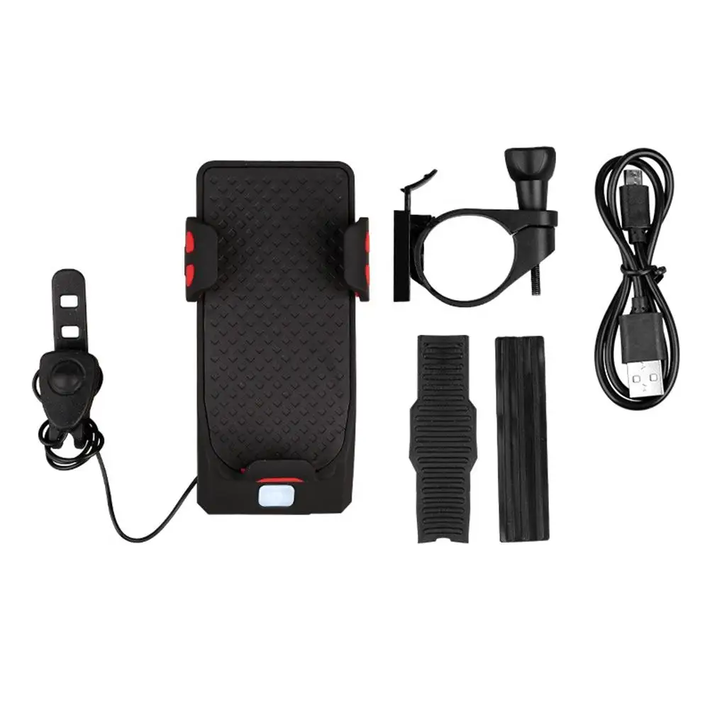 Discount Multi-functional Bicycle Light Mobile Phone Holder Riding Headlight Horn 2000mAh Charging Fixed Holder Cycling Mount Bracket 5