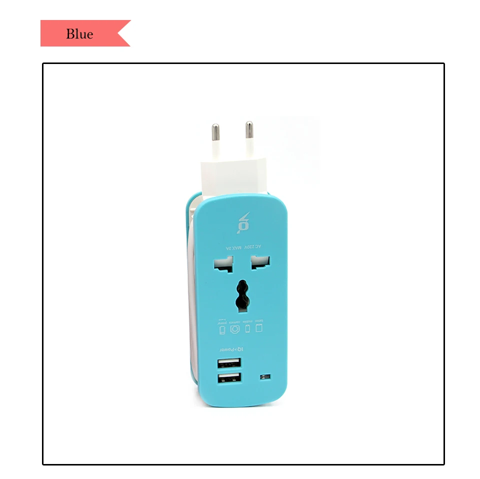 Colorful All in One Universal International Plug Adapter 2 USB Port World Travel Power Charger Adapter Extension Socket (11)