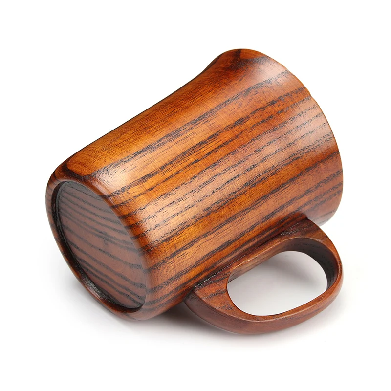 300ml Vintage Coffee Mug Natural Wood Coffee Tea Cup Large Wooden Cups Office Travel Beer Mug Gifts Wooden Utensils Drinkware (5)